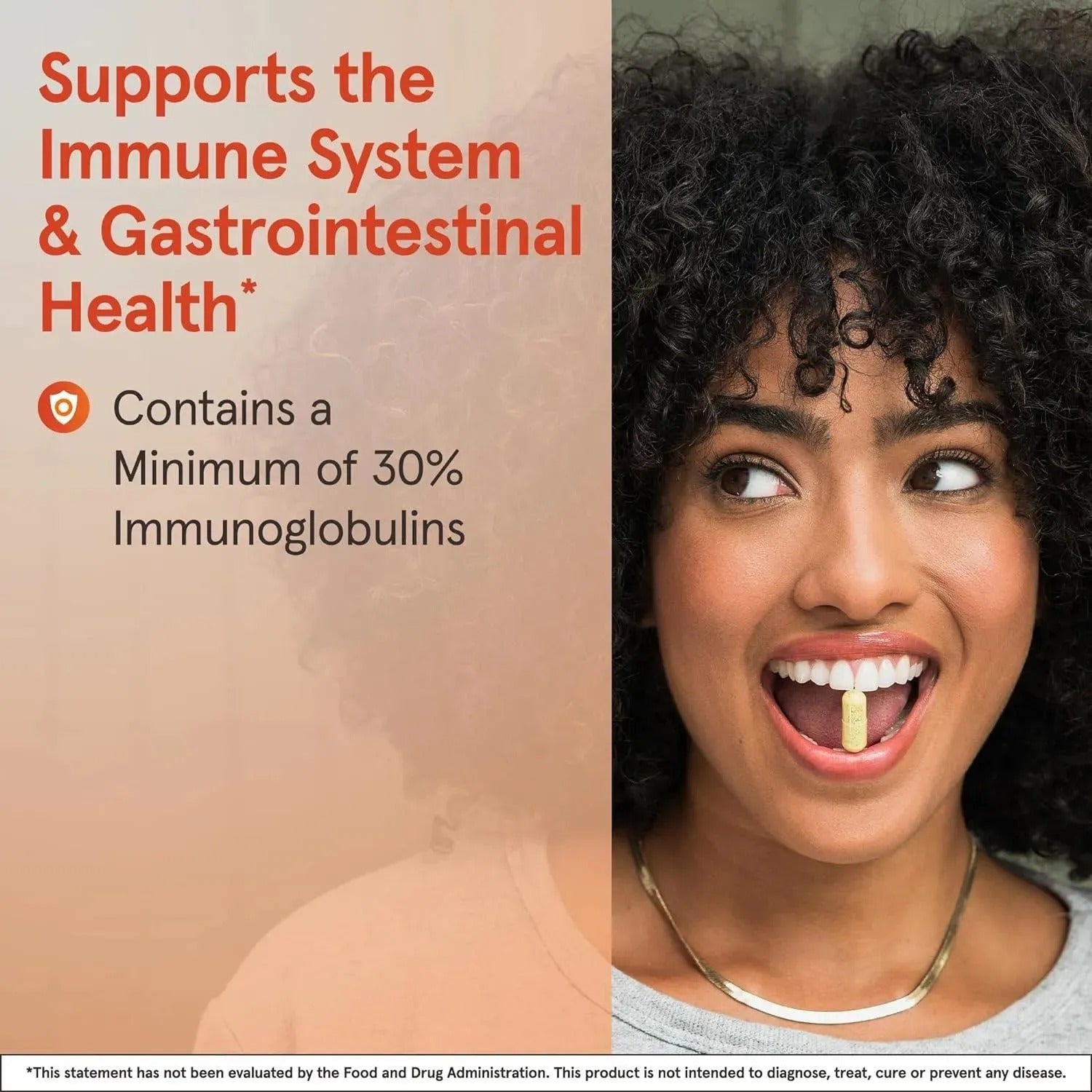 Lifestyle Image: Jarrow Formulas Colostrum Prime Life 400mg veggie capsules daily supplement use 120 count