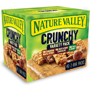 Nature Valley Crunchy Variety Pack Cereal Bars box 40 x 2 bar packs assorted flavours