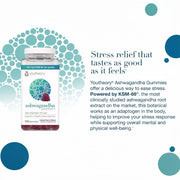 Youtheory Ashwagandha KSM-66 mixed berry flavoured gummies 200mg 180 count bottle lifestyle use image