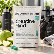 Nourished Creatine Mind Green Apple flavoured gummy stacks pouch 660g 120 stacks lifestyle use