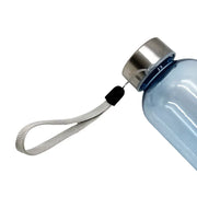 Nordic Naturals water bottle blue plastic bottle with metal cap showing the strap