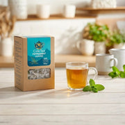 Cafe Tea peppermint herbal tea bags 240 count prepared peppermint tea cup lifestyle