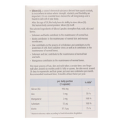 Hübner Silicea Hair Skin Nails & Bones food supplement capsule box 30 capsules supplement facts and ingredients