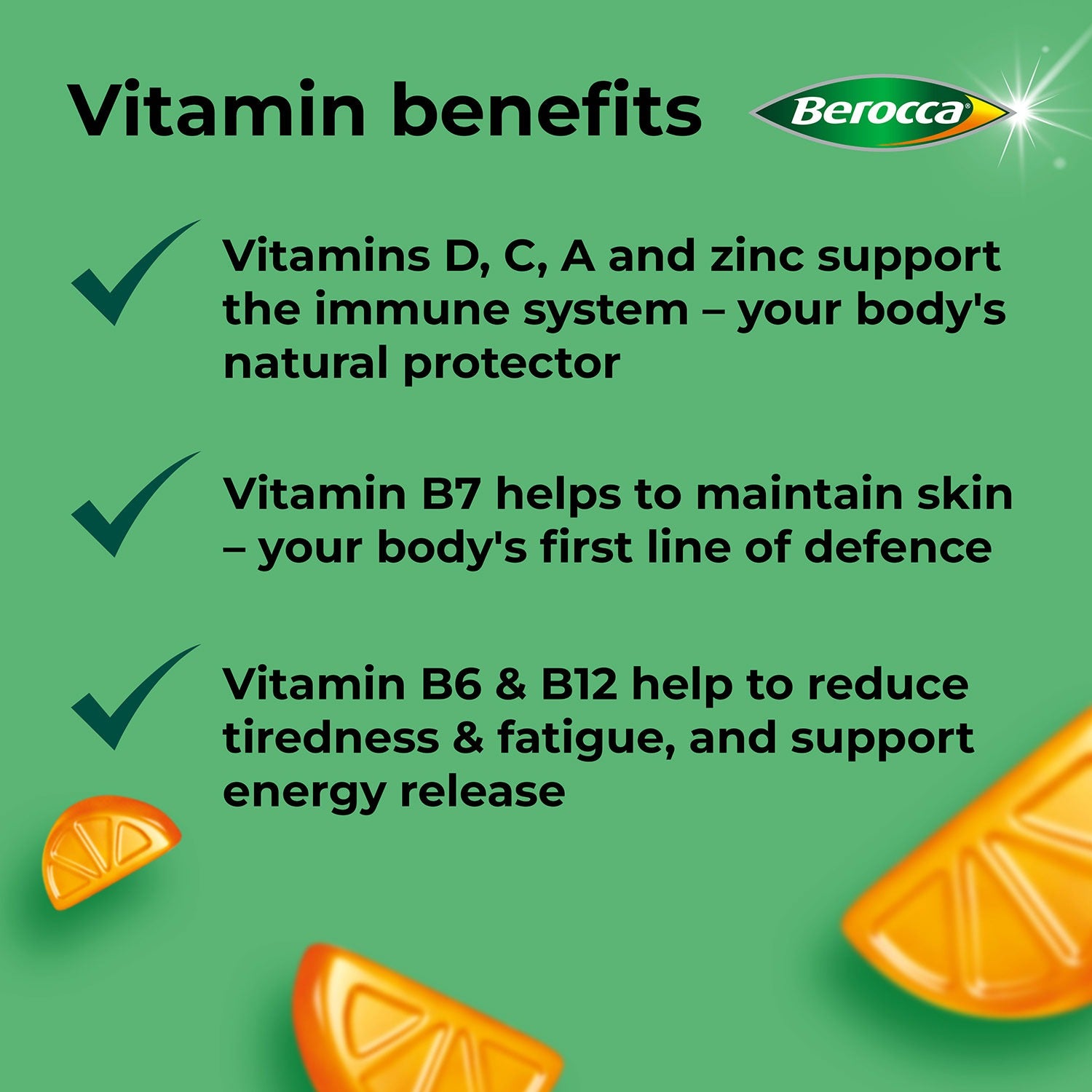 Berocca Immuno Multivitamins Orange Flavour Gummies 60 Count