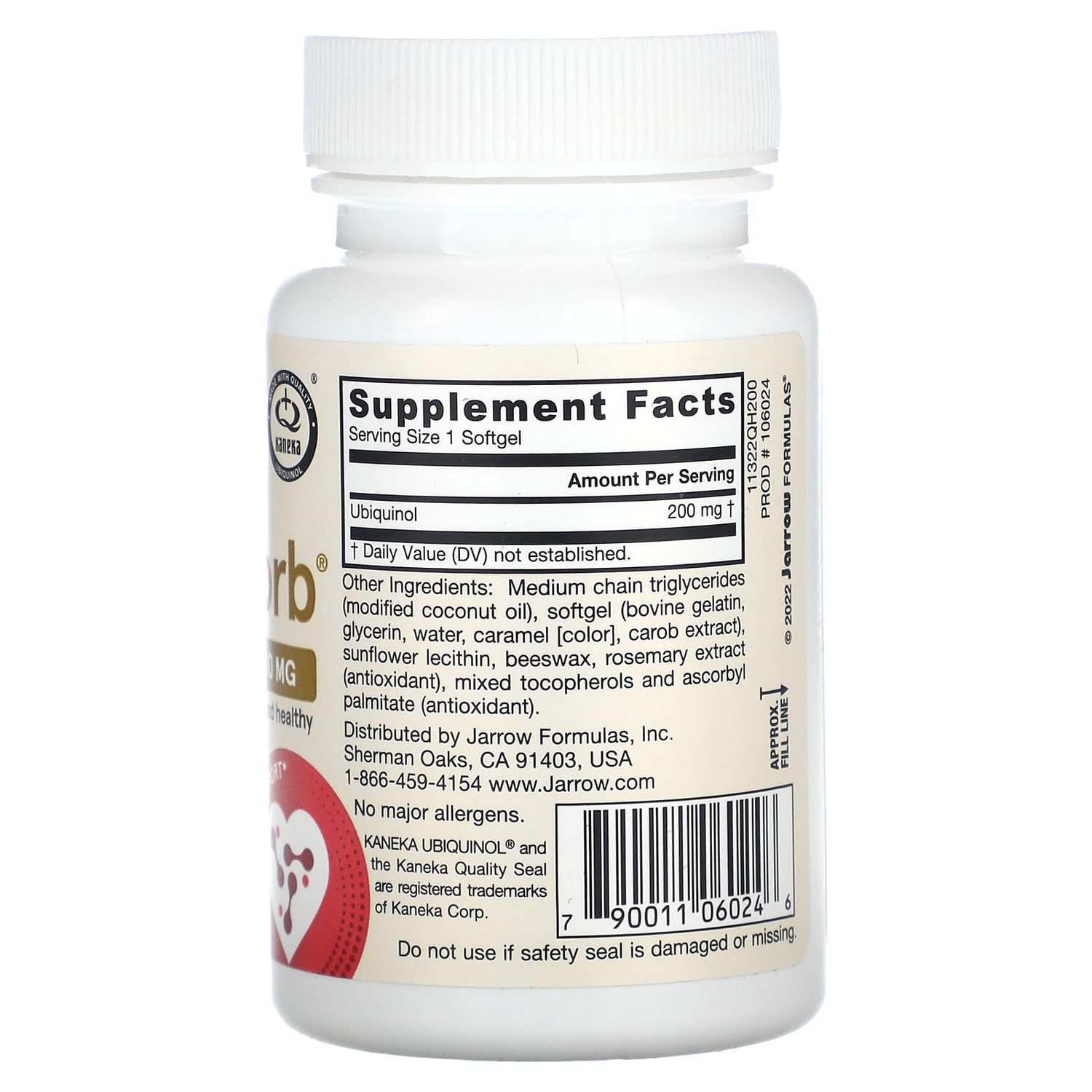 Barcode Image: Jarrow Formulas Ubiquinol QH-Absorb 200mg softgels barcode 30 count