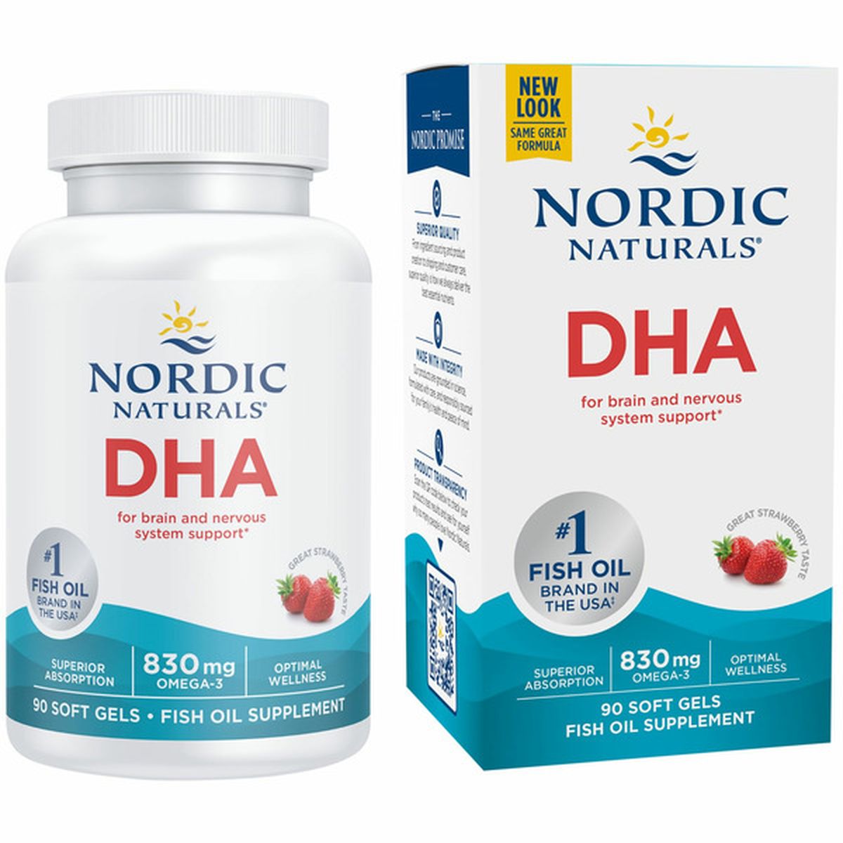 Nordic Naturals DHA Omega-3 830 mg, Non-OGM - Capsules molles saveur fraise