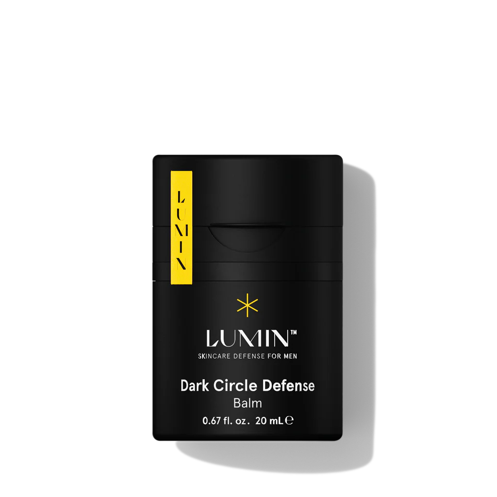 Lumin Hydrating Eye Balm for Men, 20mL  bottle, on white background.