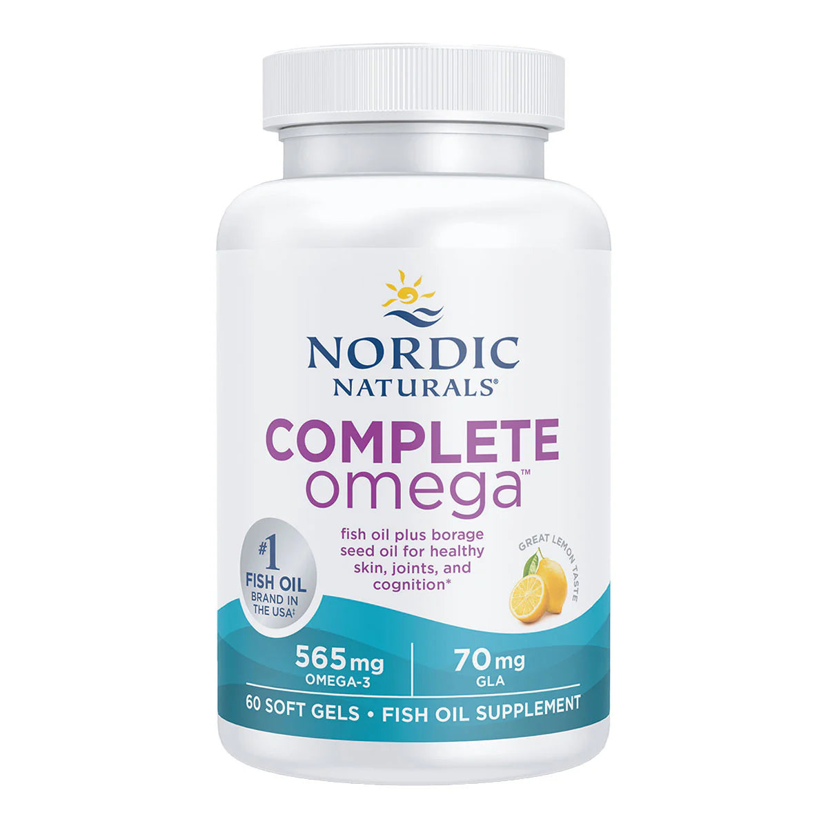 Nordic Naturals Complete Omega 565mg Lemon 60 Soft Gels Pack of 2