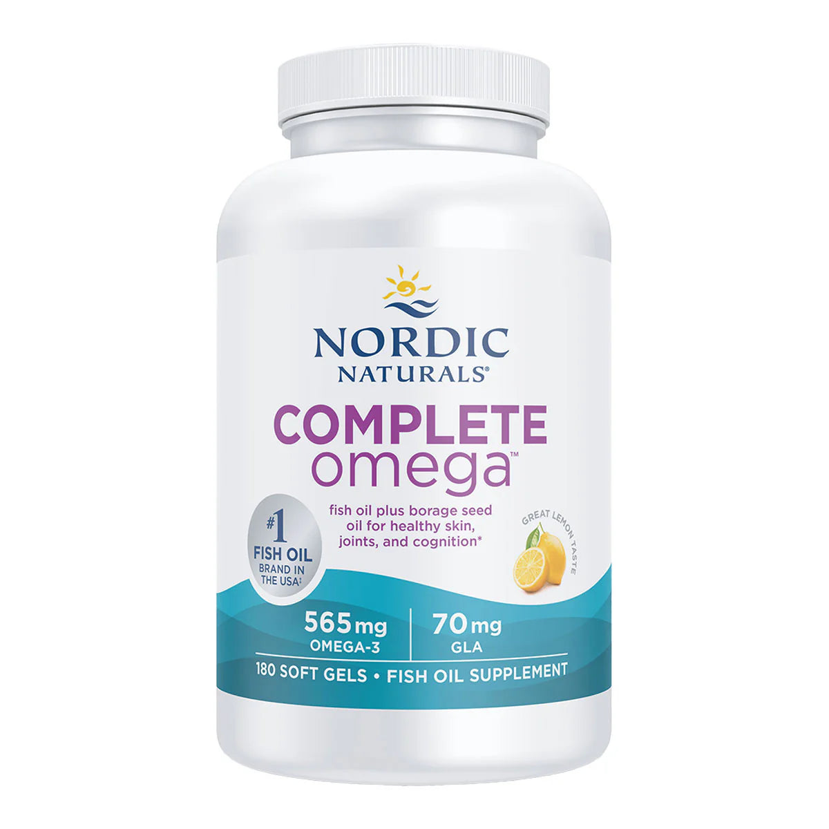 Nordic Naturals Capsules molles Omega complètes - 565 mg Oméga 3 avec GLA Citron