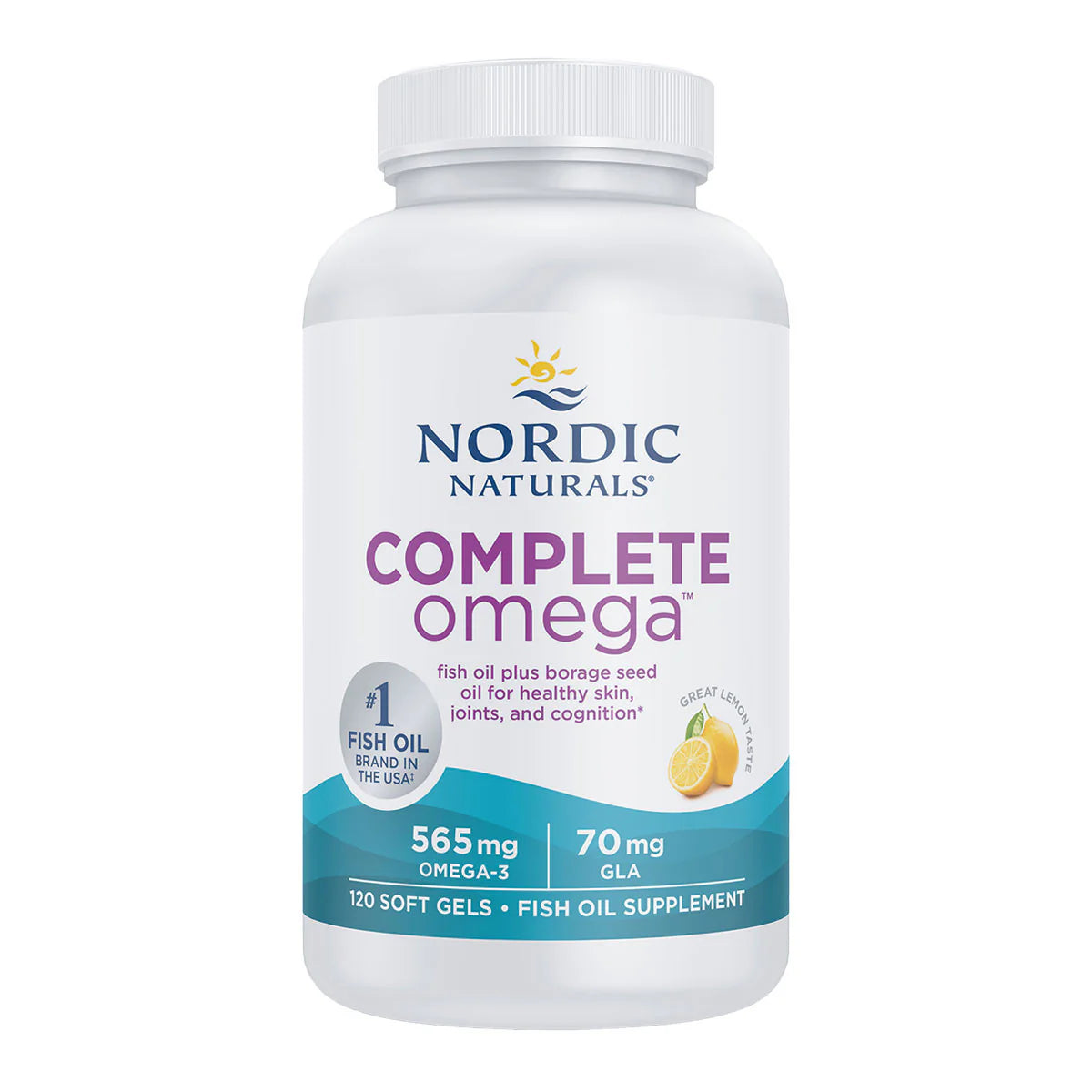 Nordic Naturals Capsules molles Omega complètes - 565 mg Oméga 3 avec GLA Citron