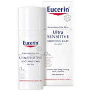 Eucerin Ultra Sensitive Soothing Care dry skin facial cream 50ml tube front packaging