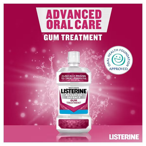 Listerine Advanced Defence Gum Treatment Mouthwash oral rinse bottle 500ml oral care use