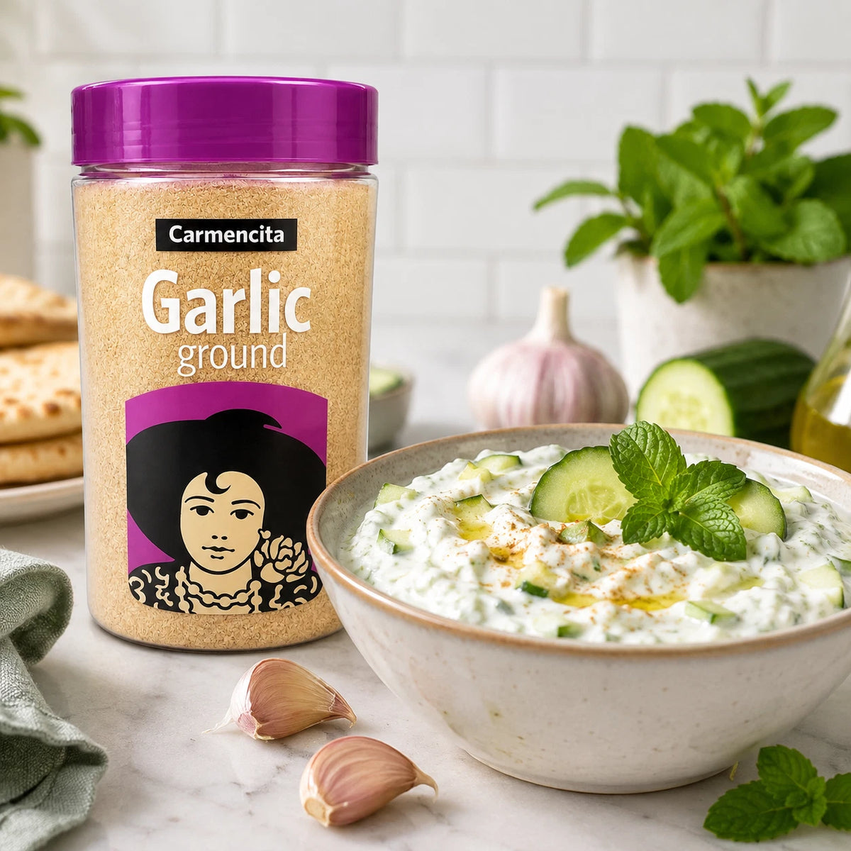 Carmencita Ground Garlic Powder 625g sprinkled into a savoury cooking recipe