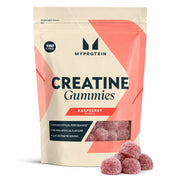 Front image: MyProtein Creatine Gummies raspberry flavour gummy supplement pouch 180 count