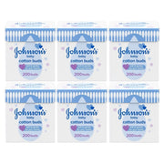 Johnson's Baby Cotton Buds pack of 6 x 200 count pure cotton buds packaging