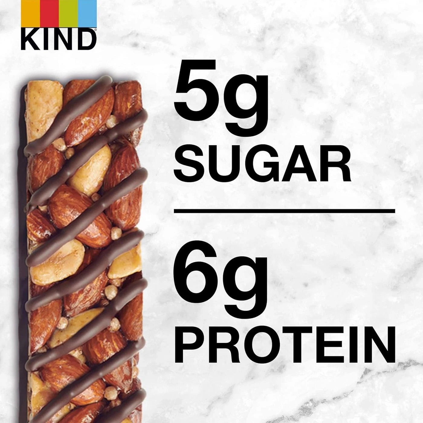 KIND Dark Chocolate Nuts and Sea Salt nutrition information 40g
