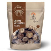 Front image: Grace of Earth dried shiitake mushrooms resealable pack 400g whole mushrooms