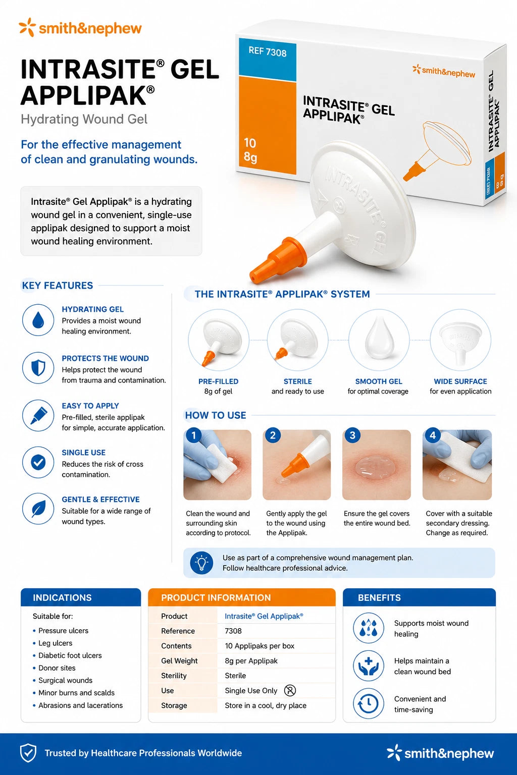Smith & Nephew Intrasite Gel Applipak 8g 10 Pack