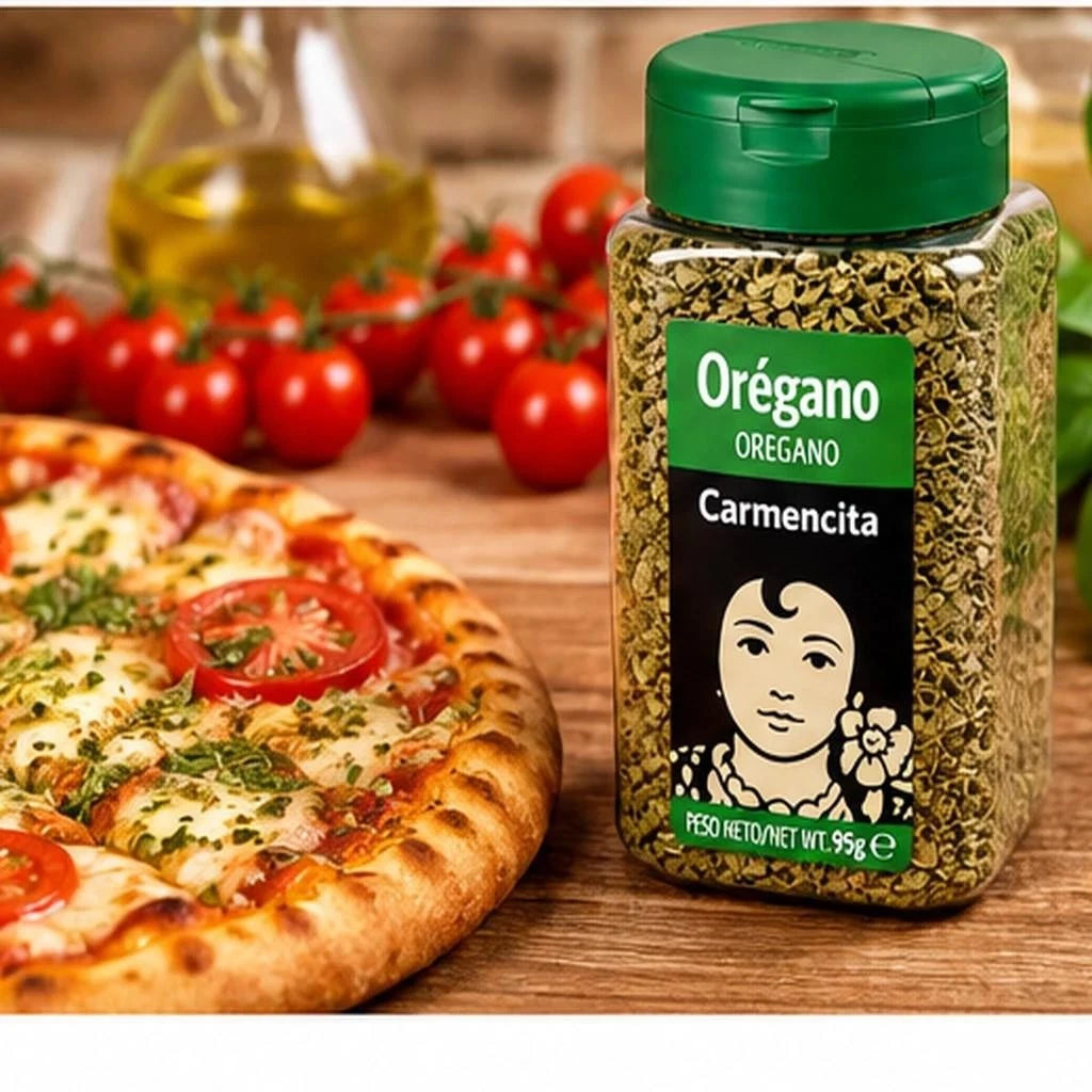 Carmencita Dried Oregano Leaves 95g sprinkled over a savoury dish