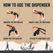 Rosewood biodegradable dog waste bags dispenser and bag roll usage instructions 370 pack