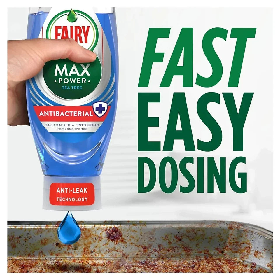Fairy Max Power Tea Tree Antibacterial Washing Up Liquid 370ml usage instructions