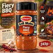 Schwartz Grill Mates Fiery BBQ Seasoning Rub seasoning pouch 243g ingredients 