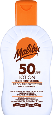 Malibu SPF50 Lotion Protection – 100ml Maximum Sun Defense with Hydrating Care