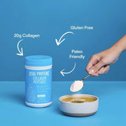 Lifestyle/use image: Vital Proteins Collagen Peptides powder unflavoured tub 284g lifestyle use