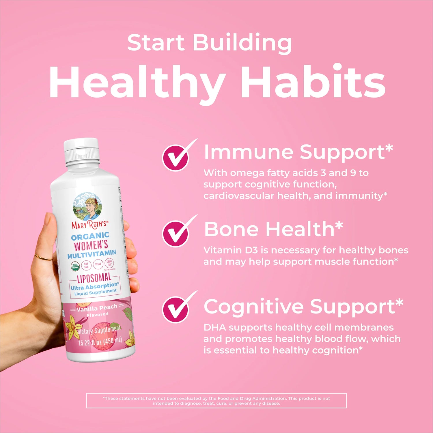MaryRuth’s Organic Women’s Liposomal Multivitamin, Vanilla Peach